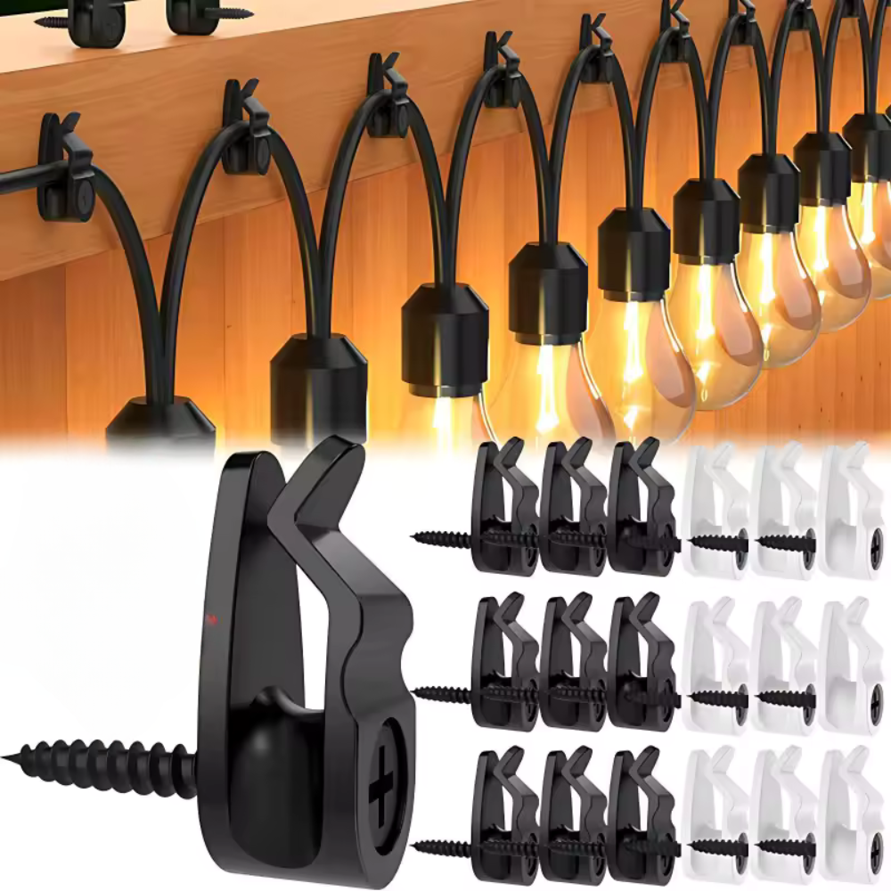 Weatherproof Outdoor Light Clips – LED Fairy Light Hooks for Garden, Christmas & Party Decor