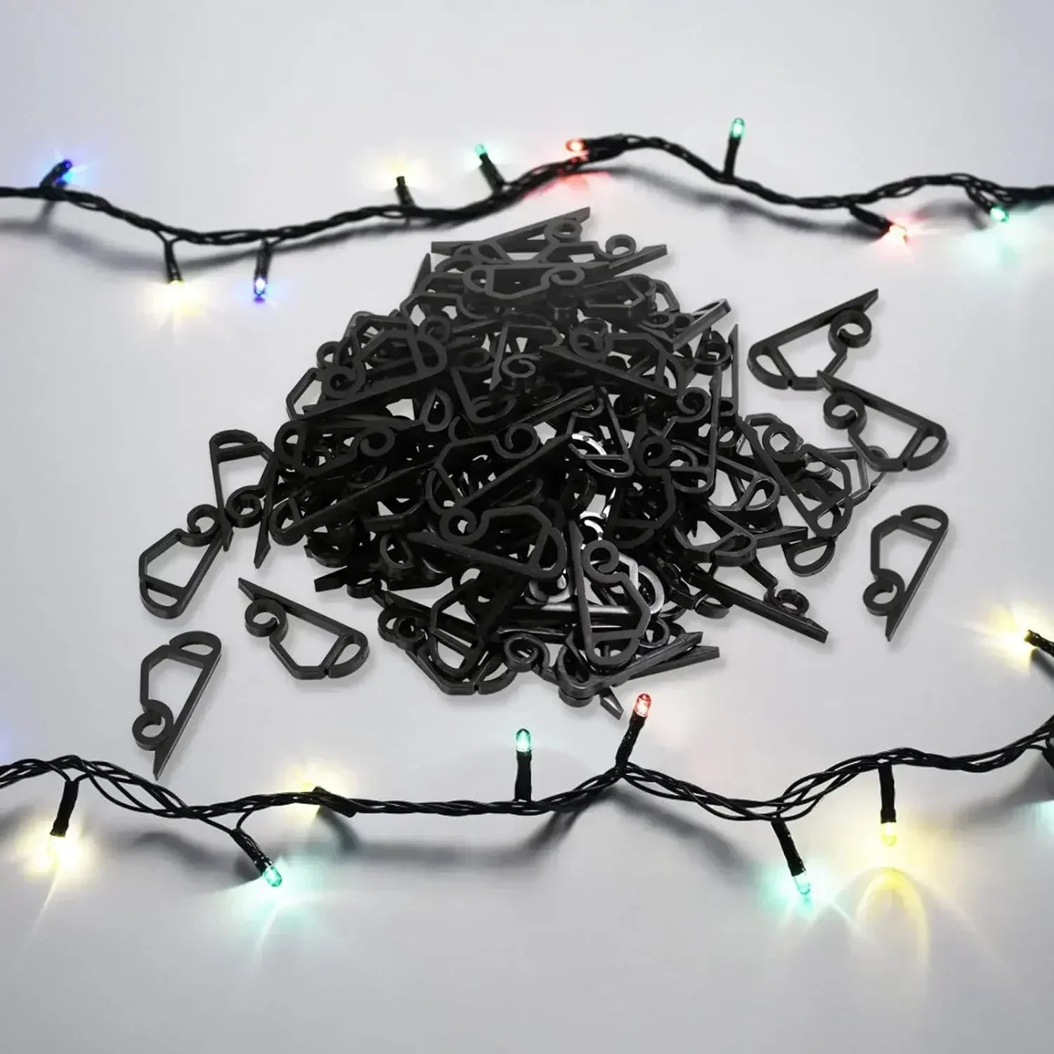Outdoor Gutter Clips for String Lights – Holiday Light Hooks & Wire Holders for Christmas & Halloween Decorations
