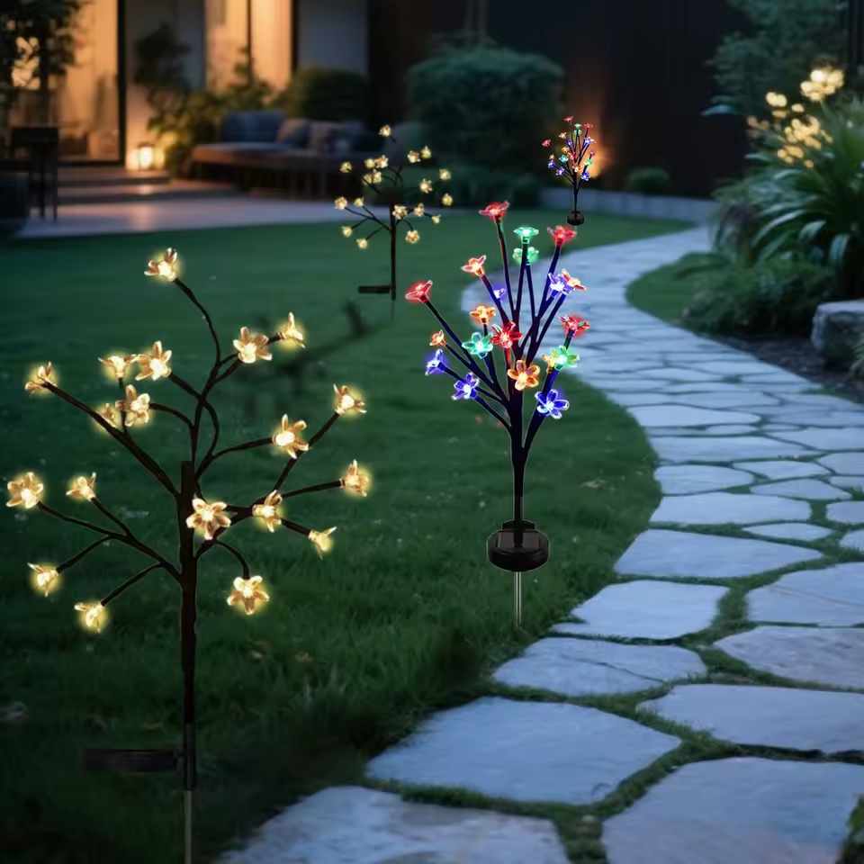 BlossomGlow Solar Garden Stake Lights (2 pcs)