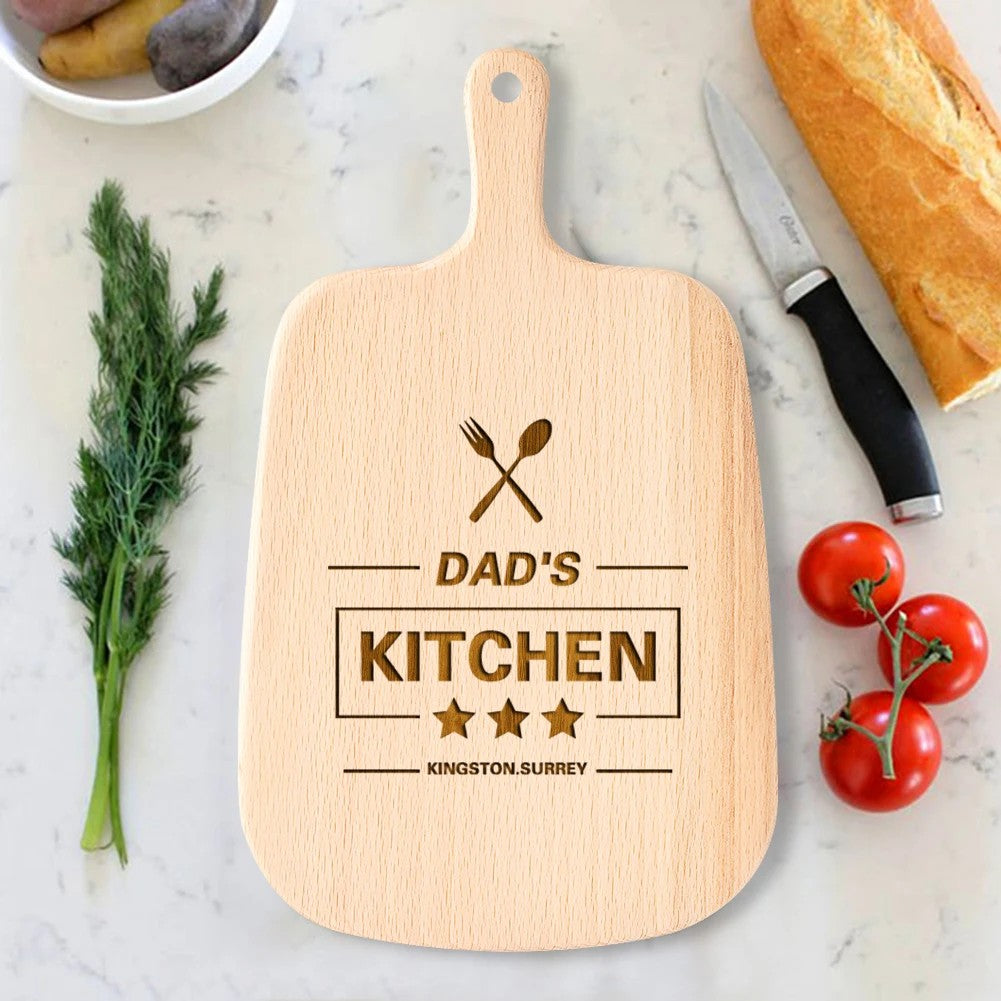 Vintage-Style Personalized Cutting Board – Custom Kitchen Name Engraving