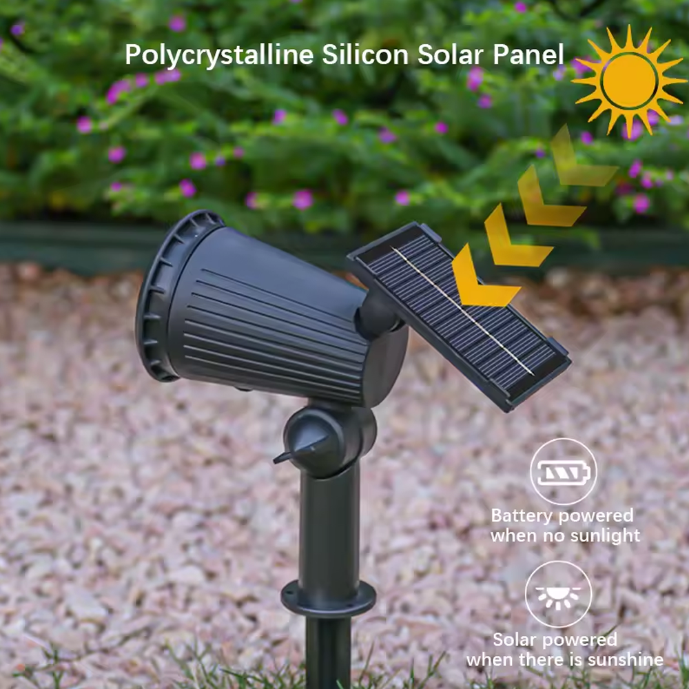 Set of 3 Solar Spike Lights – Black Glow